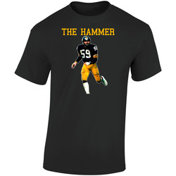 Jack Ham Pittsburgh Football The Hammer Retro Graphic Unisex Soft Cotton Black T Shirt