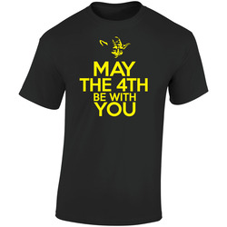 May The 4th Be With You Funny Retro Graphic Unisex Soft Cotton Black T Shirt
