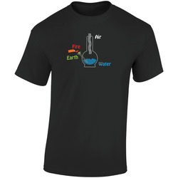 Marijuana Bong Earth Fire Air Water Elements Funny Retro Graphic Unisex Soft Cotton Black T Shirt
