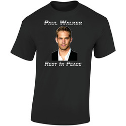 Paul Walker Rest In Peace Movie Retro Graphic Unisex Soft Cotton Black T Shirt