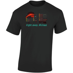 Kitt Knight Rider Hasselhoff Right Away, Michael Retro Graphic Unisex Soft Cotton Black T Shirt