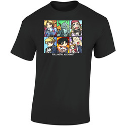Full Metal Alchemist Chibi Shot Anime Manga Retro Graphic Unisex Soft Cotton Black T Shirt