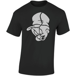 Elmer Fudd Cartoon Vintage Retro Graphic Unisex Soft Cotton Black T Shirt