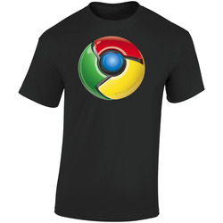 Google Chrome Cool Geek Retro Graphic Unisex Soft Cotton Black T Shirt