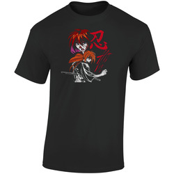 Rurouni Kenshin Manga Retro Graphic Unisex Soft Cotton Black T Shirt