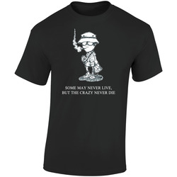 Hunter S. Thompson Some May Never Live But The Crazy Never Die Retro Graphic Unisex Soft Cotton Black T Shirt