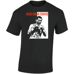 Julio Cesar Chavez Boxing Legend Retro Graphic Unisex Soft Cotton Black T Shirt