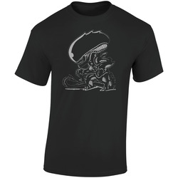 Aliens Movie Xenomorph Alien Retro Graphic Unisex Soft Cotton Black T Shirt