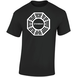 Lost Series Dharma The Staff Station Retro Graphic Unisex Soft Cotton Black T Shirt