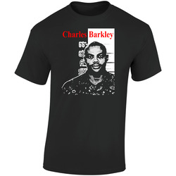 Charles Barkley Basketball Legend Retro Graphic Unisex Soft Cotton Black T Shirt