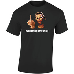 Jesus Hates Retro Graphic Unisex Soft Cotton Black T Shirt