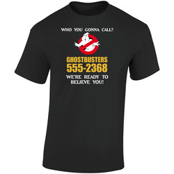Ghostbusters Funny Action Movie Retro Graphic Unisex Soft Cotton Black T Shirt