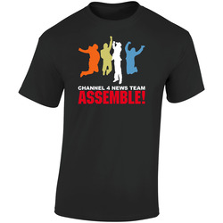 Anchorman Channel 4 News Team Retro Graphic Unisex Soft Cotton Black T Shirt