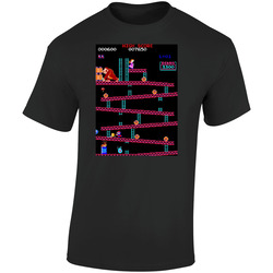 Donkey Kong Retro Video Arcade Game Screenshot Retro Graphic Unisex Soft Cotton Black T Shirt
