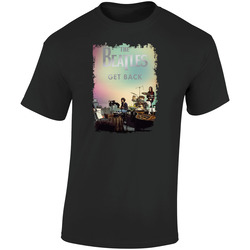 Get Back Beatles Movie Retro Graphic Unisex Soft Cotton Black T Shirt