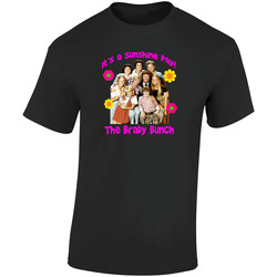 Men's Brady Bunch It's A Sunshine Day Retro Graphic Unisex Soft Cotton Black T Shirt
