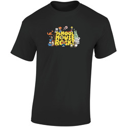Men's Schoolhouse Rocks Retro Graphic Unisex Soft Cotton Black T Shirt
