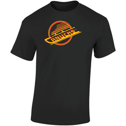 Nhl Canucks Vintage Logo Retro Graphic Unisex Soft Cotton Black T Shirt