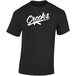 Crooks Bw Retro Graphic Unisex Soft Cotton Black T Shirt