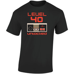 Level 40 8bits Improved Retro Graphic Unisex Soft Cotton Black T Shirt