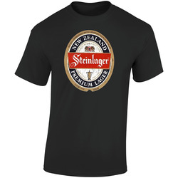 Steinlager Premium Lager New Zealand All Blacks Supporter Retro Label Retro Graphic Unisex Soft Cotton Black T Shirt
