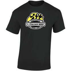 Als Italian Beef Chicago Restaurant Retro Graphic Unisex Soft Cotton Black T Shirt