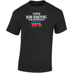 Vote Joe Exotic For President Tiger King Retro Graphic Unisex Soft Cotton Black T Shirt