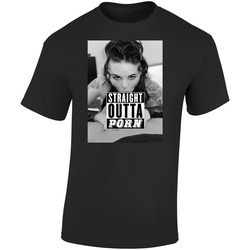 Christy Mack Straight Outta Porn Funny Movie T Retro Graphic Unisex Soft Cotton Black T Shirt