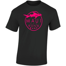 Maui And Sons Logo 2 Retro Graphic Unisex Soft Cotton Black T Shirt