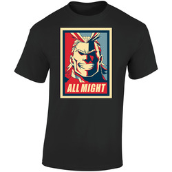 All Might Ob Hitam Retro Graphic Unisex Soft Cotton Black T Shirt