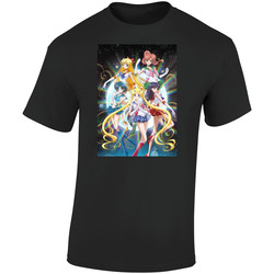 Pretty Guardian Sailor Moon Anime Tv Show  Cool Fan Retro Graphic Unisex Soft Cotton Black T Shirt