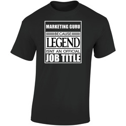 Marketing Guru Because Legend Official Job Title Retro Graphic Unisex Soft Cotton Black T Shirt