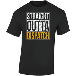 Straight Outta Dispatch Retro Graphic Unisex Soft Cotton Black T Shirt