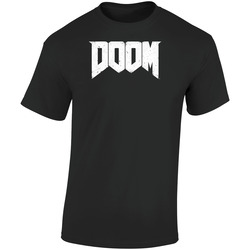 Doom Logo Games Playing Hot Sell Retro Graphic Unisex Soft Cotton Black T Shirt