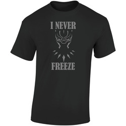I Never Freeze Black Panther Movie Quote Marvel Movie Fan Retro Graphic Unisex Soft Cotton Black T Shirt