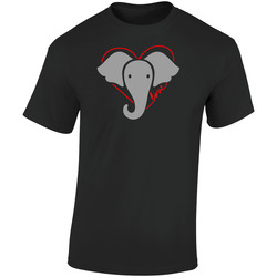 Ellen Degeneres Red Colored Heart Design Elephant Retro Graphic Unisex Soft Cotton Black T Shirt