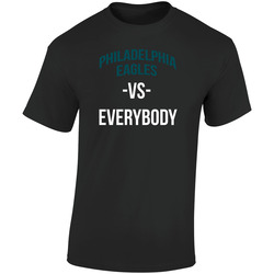 Philadelphia Eagles Vs Everybody Mens Retro Graphic Unisex Soft Cotton Black T Shirt