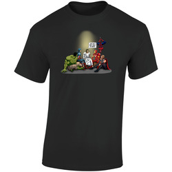 Super Hero Retro Graphic Unisex Soft Cotton Black T Shirt