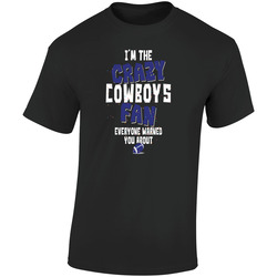 Dallas Cowboys T Shirt I'm The Crazy Fan Everyone Warned You About! Retro Graphic Unisex Soft Cotton Black T Shirt