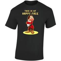This Is My Happy Face T Shirt Snow White Princess Grumpy Seven Dwarf Retro Graphic Unisex Soft Cotton Black T Shirt