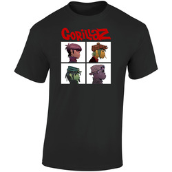 Tr Gorillaz Dfv9kdvk Retro Graphic Unisex Soft Cotton Black T Shirt