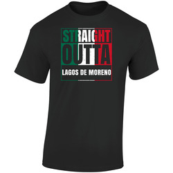 Straight Outta Lagos De Moreno Mexican City Mexico Grunge Parody Retro Graphic Unisex Soft Cotton Black T Shirt