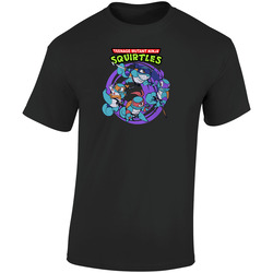 Tmnt Teenage Mutant Ninja Squirtles Retro Graphic Unisex Soft Cotton Black T Shirt