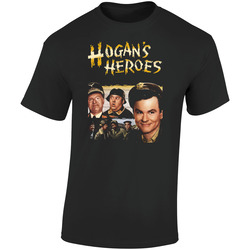 Df Hogan's Heroes Retro Graphic Unisex Soft Cotton Black T Shirt