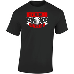 Tom Morello For President Guitarist Music Player Election Parody Fan Retro Graphic Unisex Soft Cotton Black T Shirt
