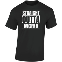 Straight Outta Mcrib Food Compton Parody Retro Graphic Unisex Soft Cotton Black T Shirt