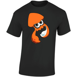 Splatoon - Orange Inkling Squid - Black Retro Graphic Unisex Soft Cotton Black T Shirt