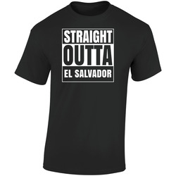 Straight Outta El Salvador Country Pride Compton Parody Retro Graphic Unisex Soft Cotton Black T Shirt