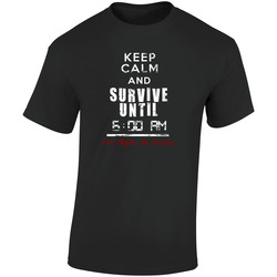Keep Calm And Survive Untill 6 A.m. T Shirt,Video Game T Shirt, Birthday Gift Retro Graphic Unisex Soft Cotton Black T Shirt