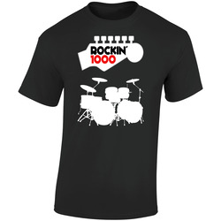 Rockin' 1000 Drummer Black Retro Graphic Unisex Soft Cotton Black T Shirt